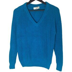 Vintage Ramie Cotton V-Neck Heavy Knit Sweater